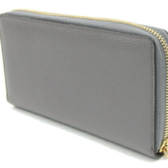 GUCCI Grey Leather Interlocking G Horsebit Round Long Wallet 570661 - Picture 2 of 9